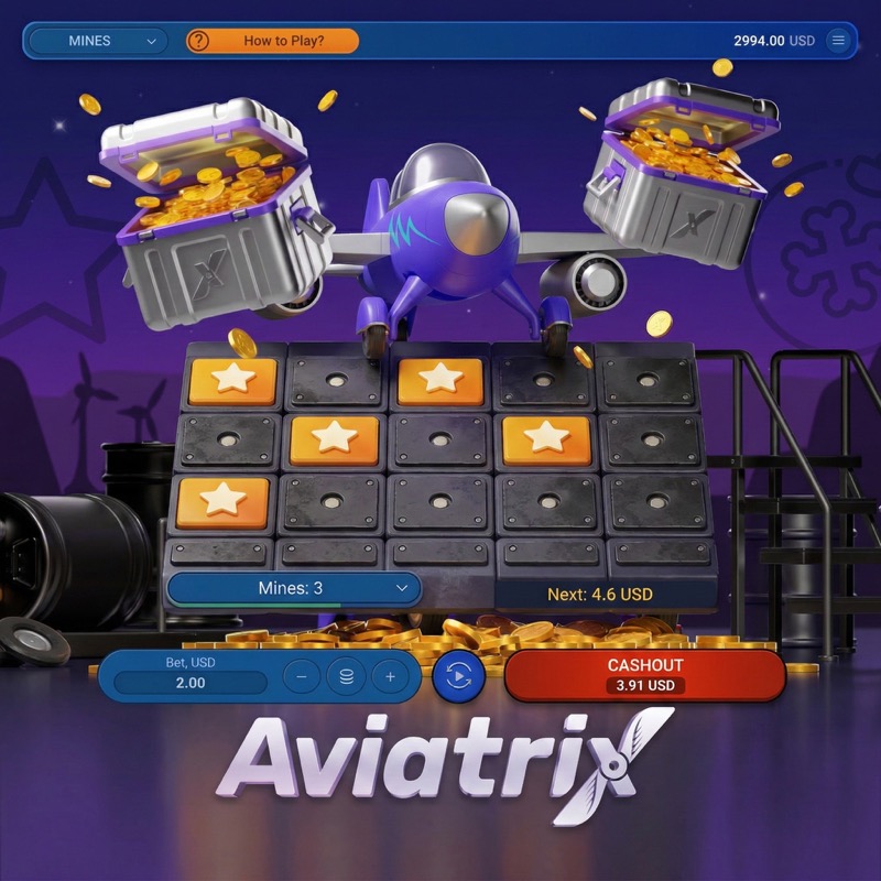 Aviatrix Mines game screen